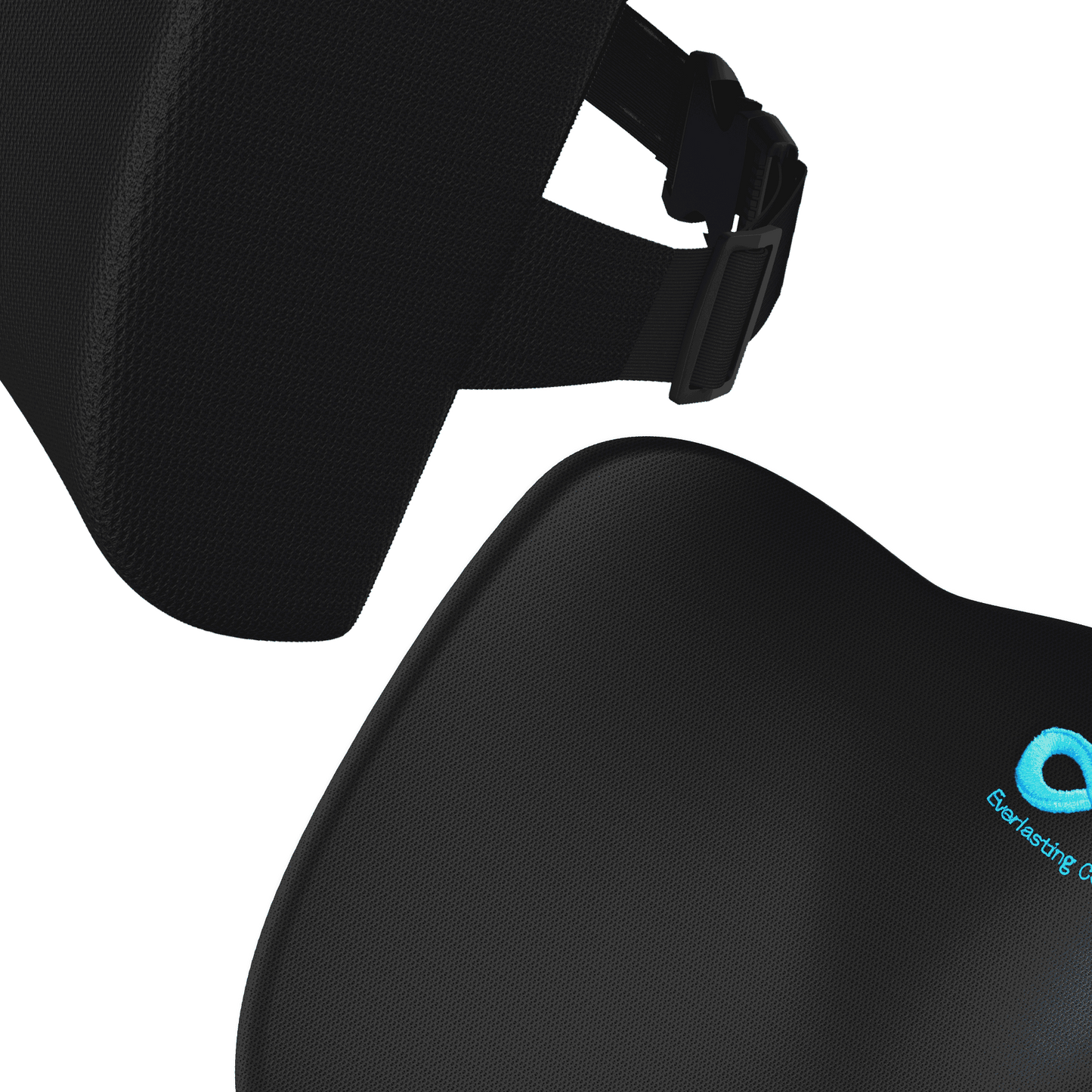 Everlasting Comfort Memory Foam Seat Cushion and Back Cushion, Gel Infused & Ventilated Black Gel Infused Seat & Back Set