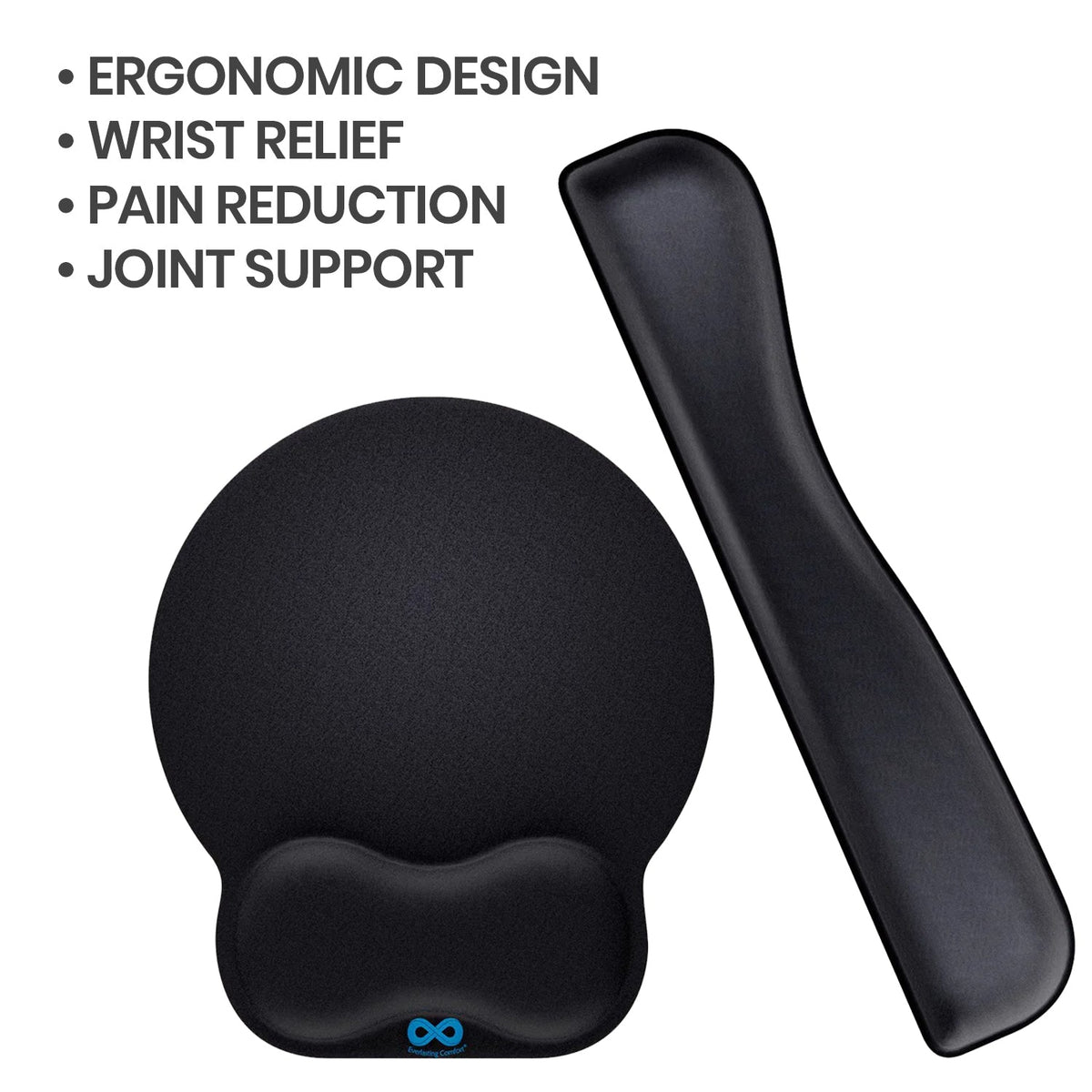 Everlasting Comfort Arthritis Wrist Support orthopedic mouse pad. Ergonomic design, wrist relief, pain reduction, joint support.