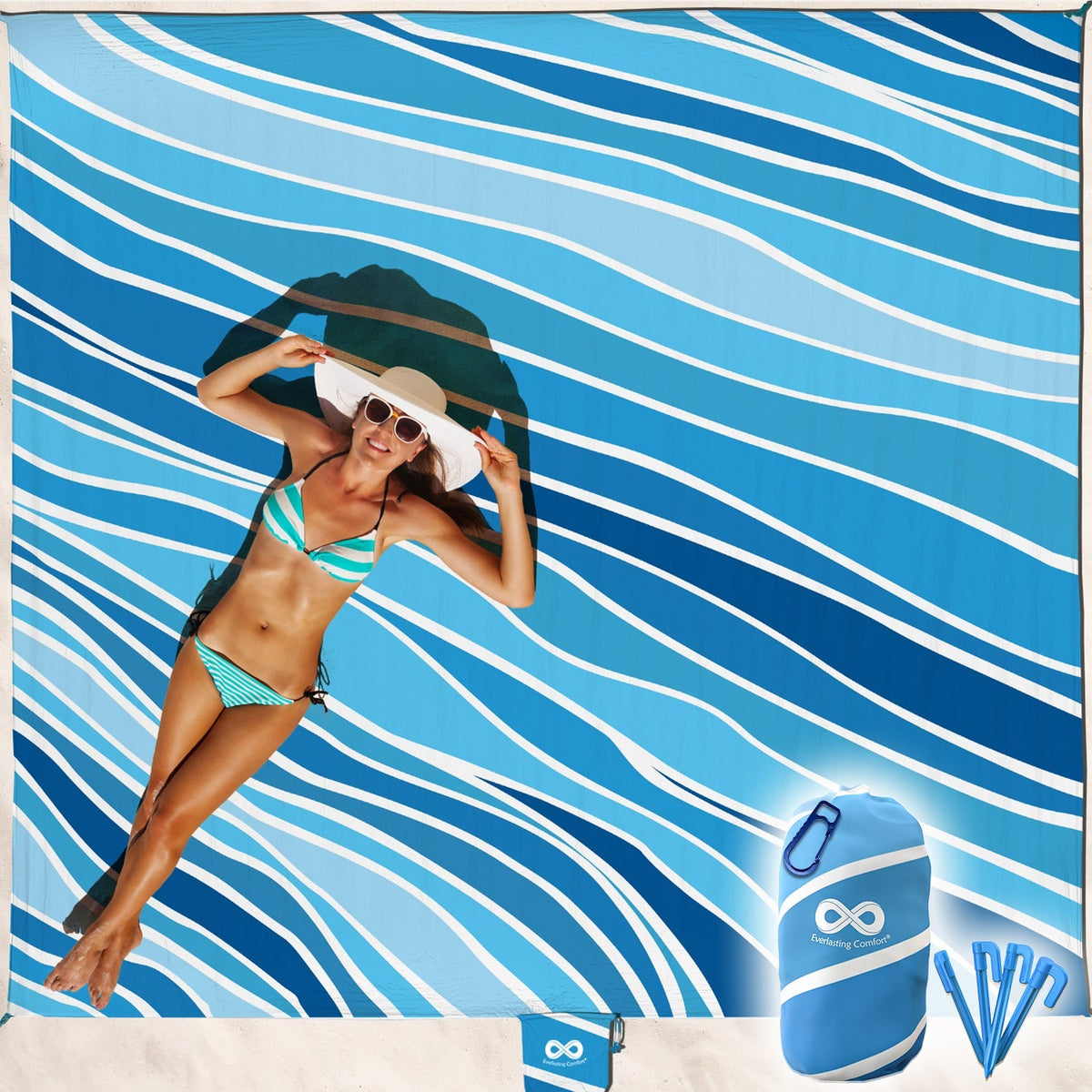 Blue: Everlasting Comfort Beach Blanket.