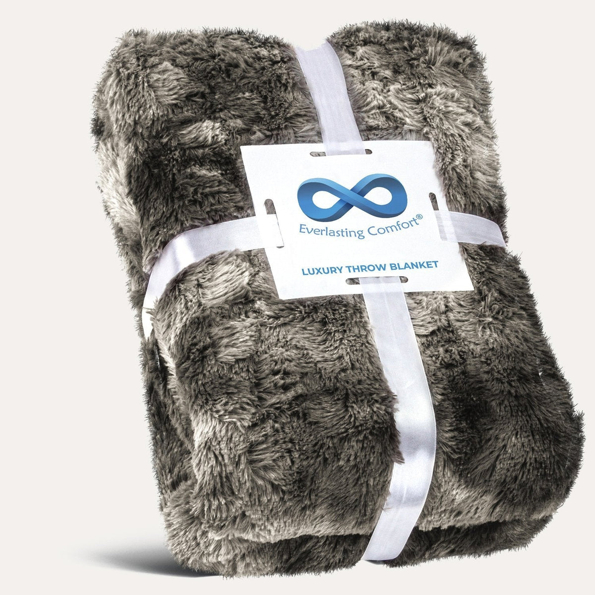 Gray: Everlasting Comfort Luxury Faux Fur Throw Blanket