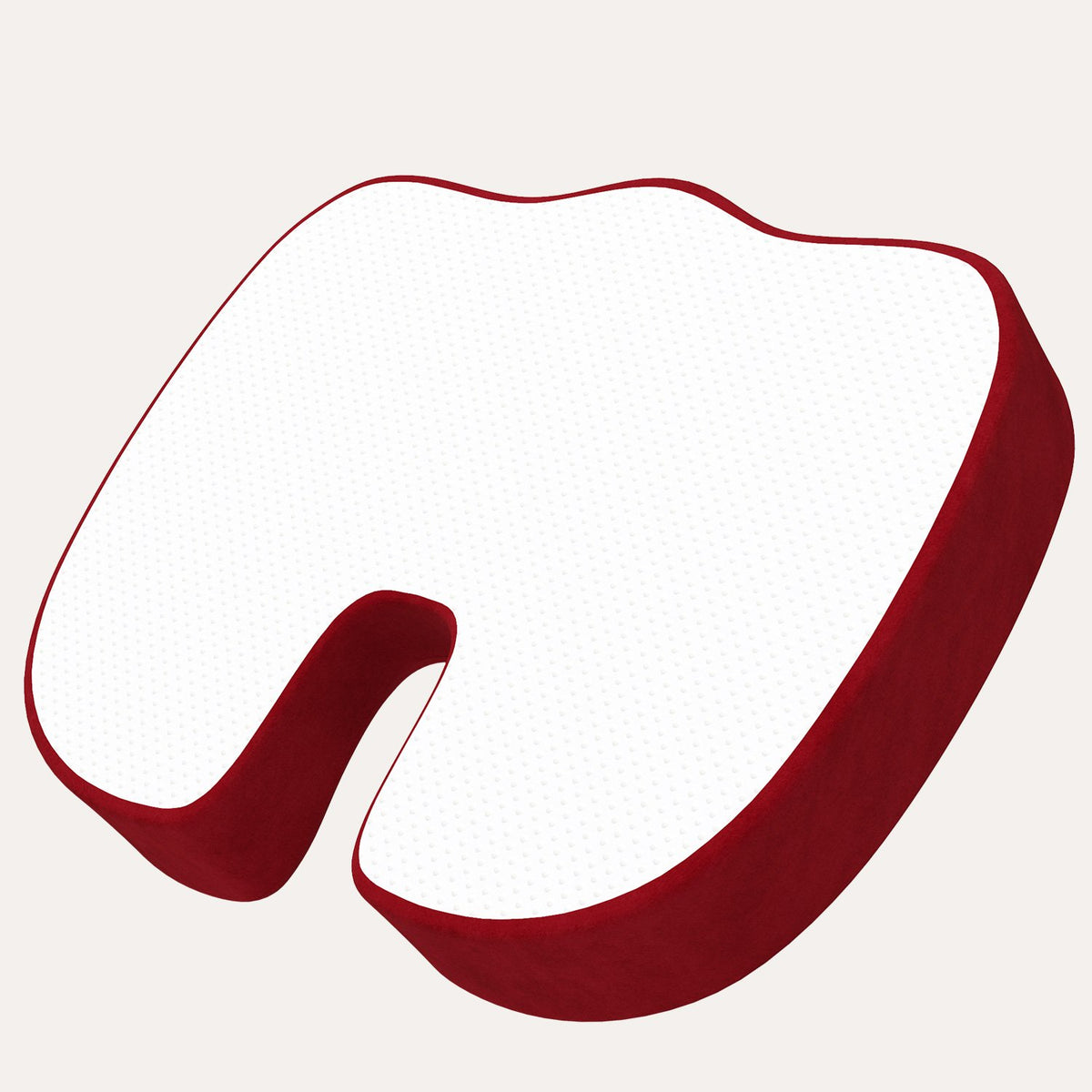 Red: Everlasting Comfort Memory Foam Coccyx Seat Cushion for Office Chair