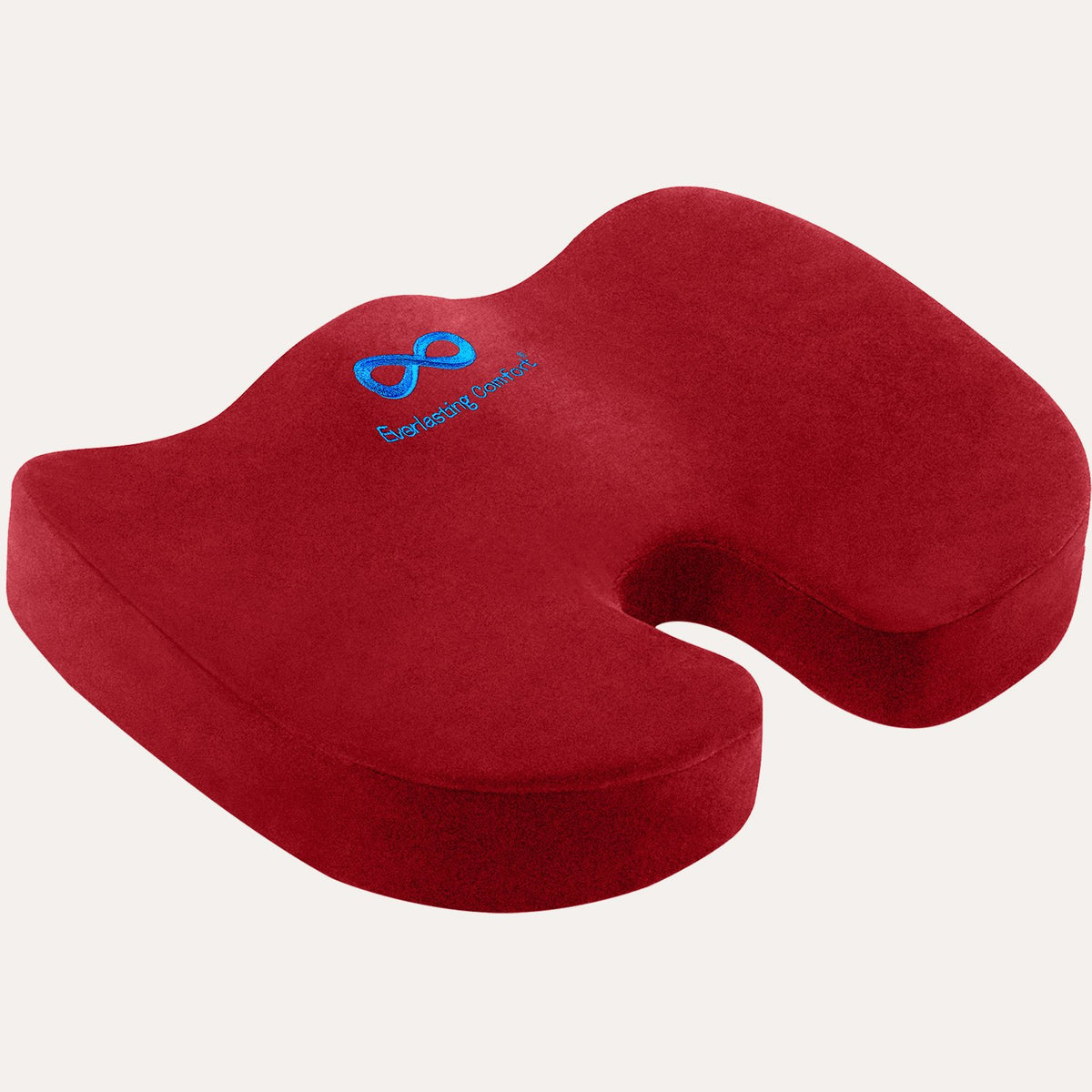 Red: Everlasting Comfort Memory Foam Coccyx Seat Cushion for Office Chair