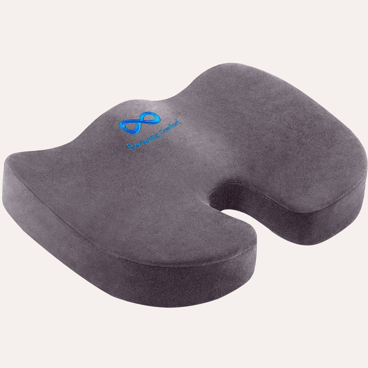 Gray: Everlasting Comfort Memory Foam Coccyx Seat Cushion for Office Chair