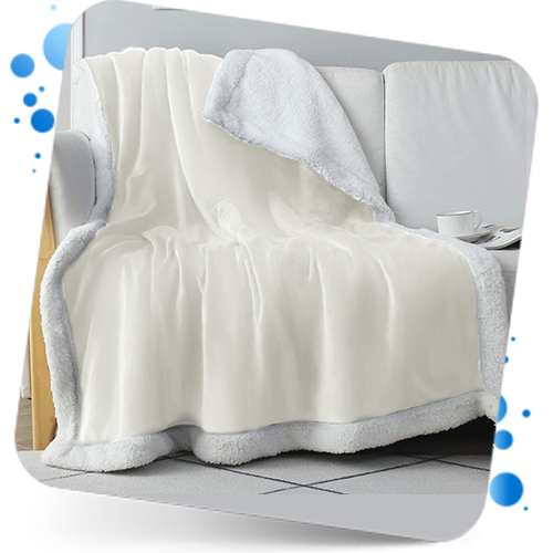 Everlasting Comfort Plush Sherpa Fleece Blanket Snow White