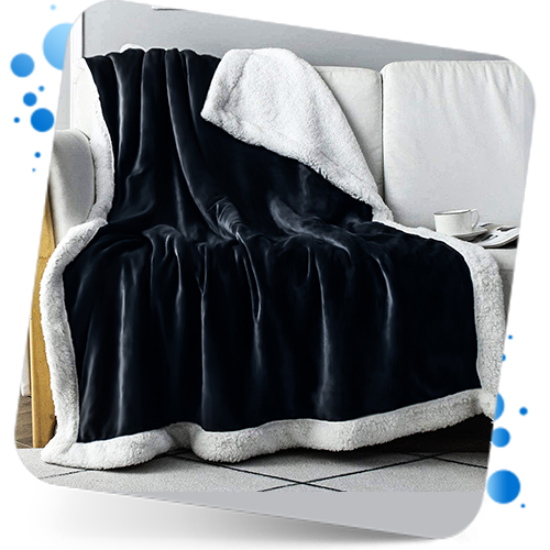 Everlasting Comfort Plush Sherpa Fleece Blanket Meteorite