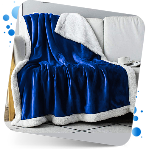 Everlasting Comfort Plush Sherpa Fleece Blanket Galaxy Blue