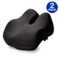 Everlasting Comfort Everlasting Comfort Elevate Series | The Tucker Seat Cushion with Ergonomic Support 2-Pack Charcoal Black