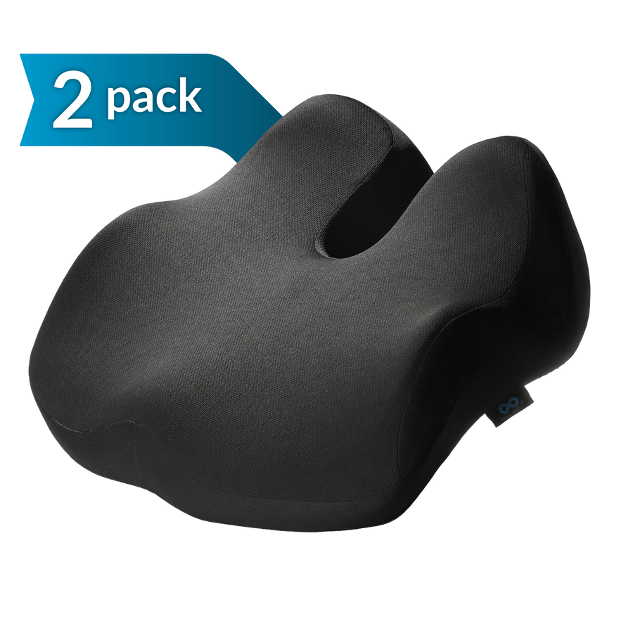 Everlasting Comfort Everlasting Comfort Elevate Series | The Tucker Seat Cushion with Ergonomic Support 2-Pack Charcoal Black