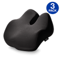 Everlasting Comfort Everlasting Comfort Elevate Series | The Tucker Seat Cushion with Ergonomic Support 3-Pack Charcoal Black