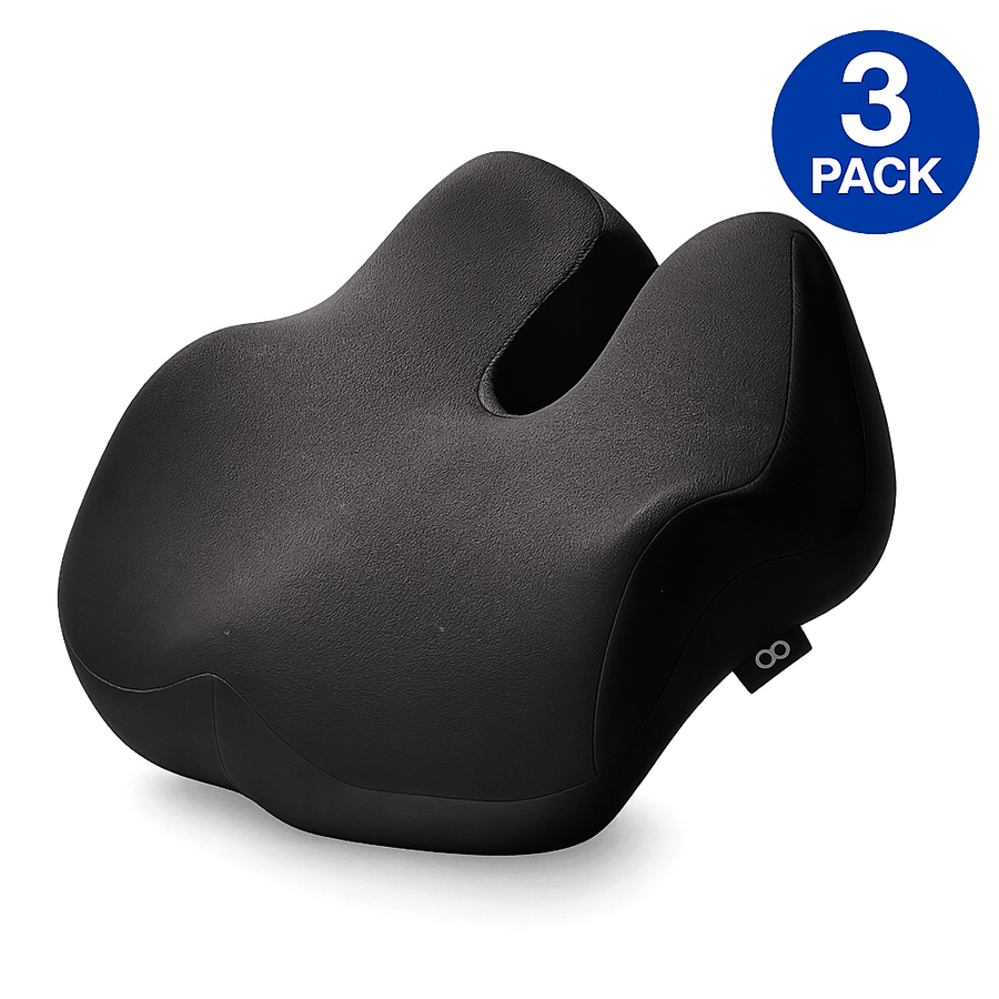 Everlasting Comfort Everlasting Comfort Elevate Series | The Tucker Seat Cushion with Ergonomic Support 3-Pack Charcoal Black