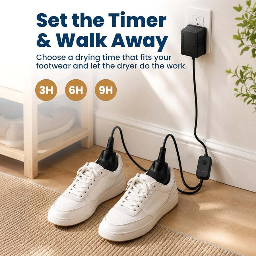 Everlasting Comfort Everlasting Comfort Portable Boot Dryer – Warm Airflow Shoe and Glove Dryer with 3/6/9 Hour Timer (Black)