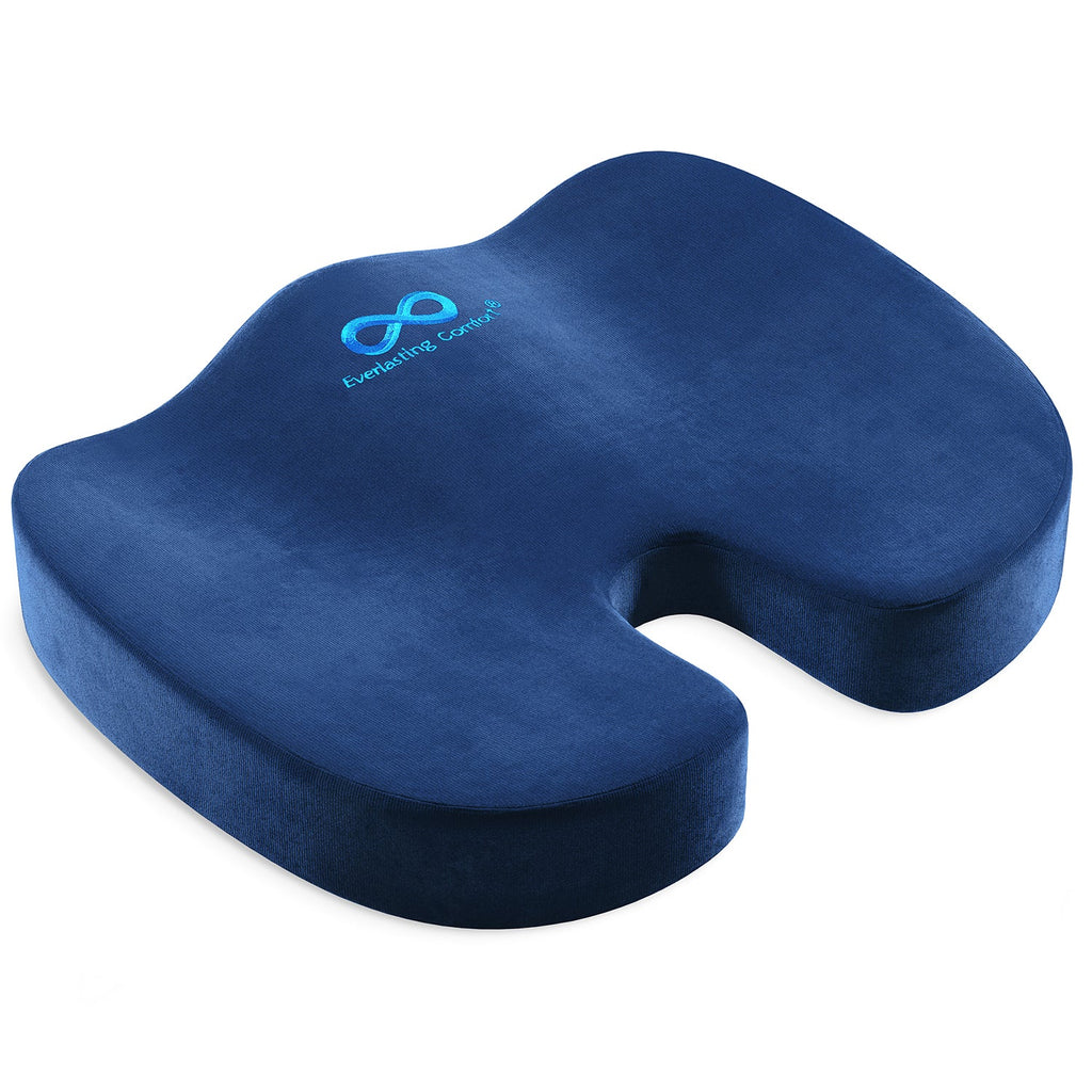 Everlasting Comfort Everlasting Comfort Seat Cushion - Memory Foam Chair Pad Navy Blue