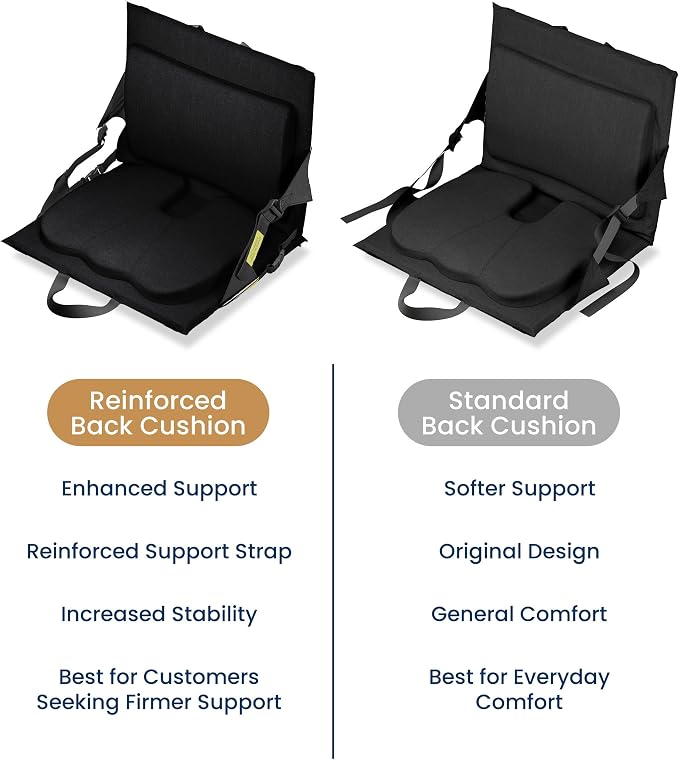 Everlasting Comfort Everlasting Comfort Stadium Seats with Back Support - Adjustable Memory Foam Bleacher Chairs with Back and Cushion, Portable, Easy Folding Stadium Seat Cushion with Storage Pocket (Reinforced)