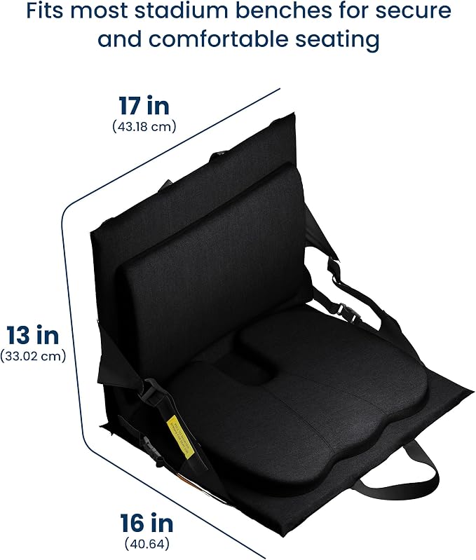 Everlasting Comfort Everlasting Comfort Stadium Seats with Back Support - Adjustable Memory Foam Bleacher Chairs with Back and Cushion, Portable, Easy Folding Stadium Seat Cushion with Storage Pocket (Reinforced)