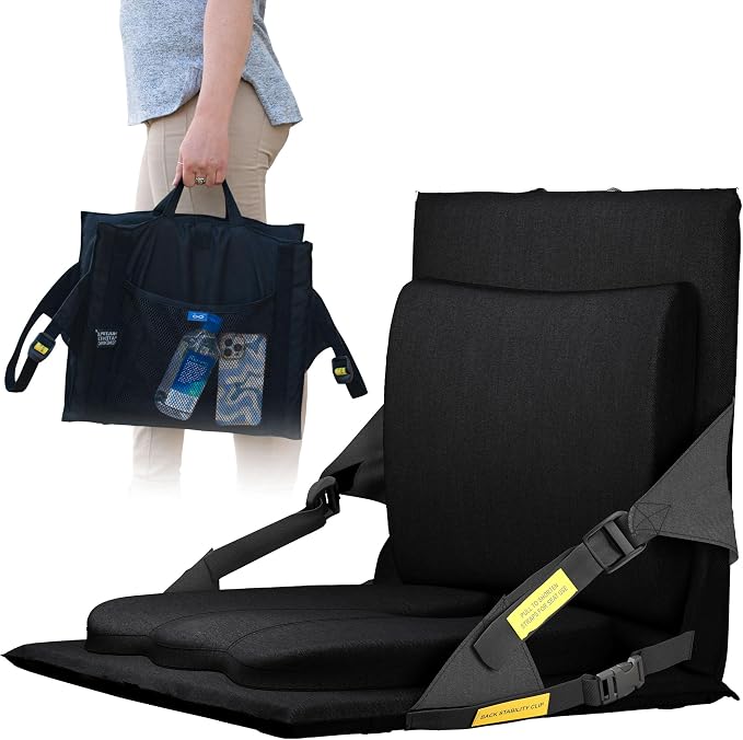Everlasting Comfort Everlasting Comfort Stadium Seats with Back Support - Adjustable Memory Foam Bleacher Chairs with Back and Cushion, Portable, Easy Folding Stadium Seat Cushion with Storage Pocket (Reinforced)