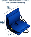Everlasting Comfort Everlasting Comfort Stadium Seats with Back Support - Adjustable Memory Foam Bleacher Chairs with Back and Cushion, Portable, Easy Folding Stadium Seat Cushion with Storage Pocket (Reinforced) - Blue