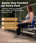 Everlasting Comfort Everlasting Comfort Stadium Seats with Back Support - Adjustable Memory Foam Bleacher Chairs with Back and Cushion, Portable, Easy Folding Stadium Seat Cushion with Storage Pocket (Reinforced) - Blue