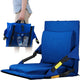 Everlasting Comfort Stadium Seats with Back Support - Adjustable Memory Foam Bleacher Chairs with Back and Cushion, Portable, Easy Folding Stadium Seat Cushion with Storage Pocket (Reinforced) - Blue