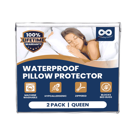 Everlasting Comfort Hypoallergenic Pillow Protectors Queen 4-Pack