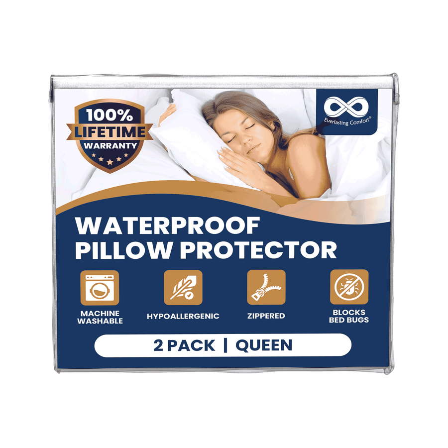 Everlasting Comfort Hypoallergenic Pillow Protectors Queen 4-Pack